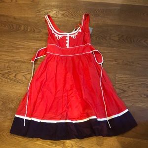 Anthropologie Floreat red and purple dress
